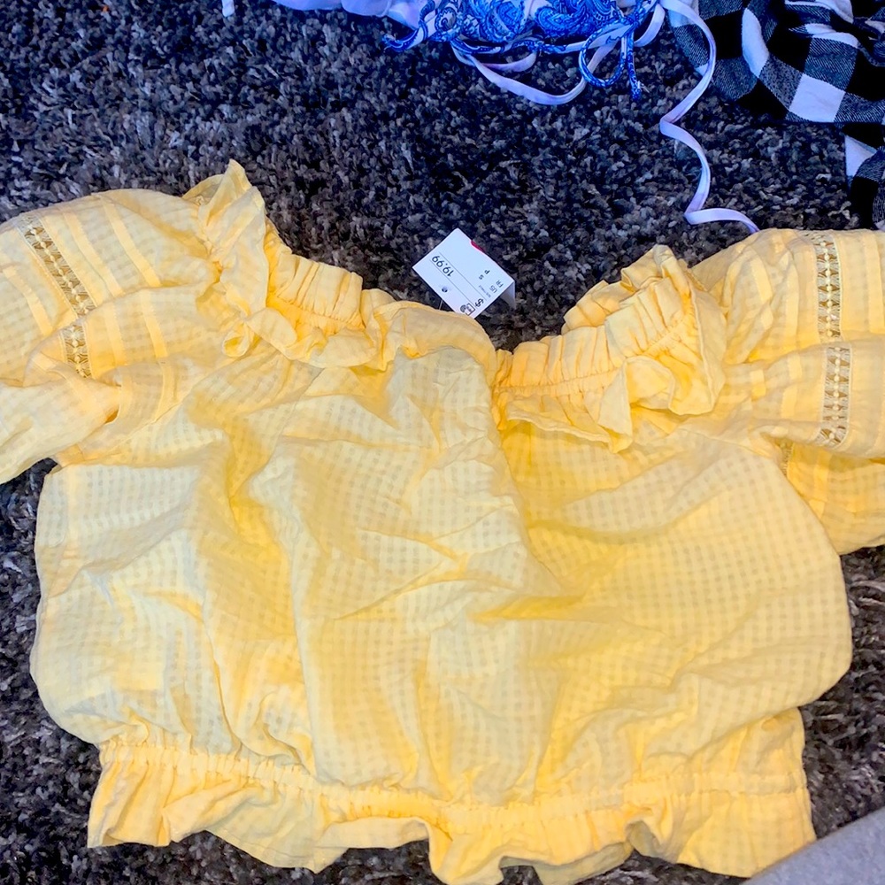 yellow crop top
